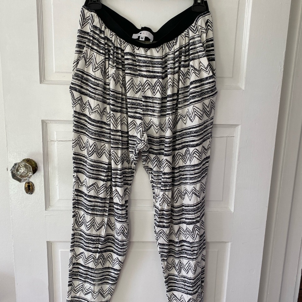 Black and Cream Patterned Pants
